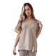 Moteriška oversize tipo rudi marškinėliai Shine RY2911 - Moterims Moteriška oversize tipo rudi marškinėliai Shine RY2911