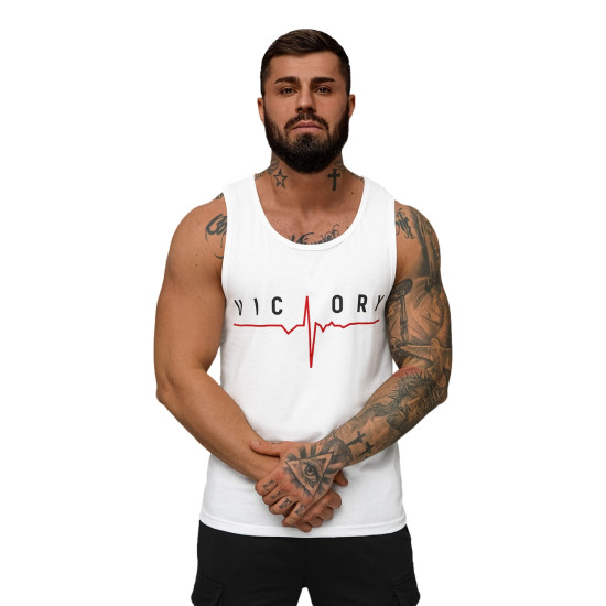 Vyriški balti berankoviai marškinėliai Victory JS/8B1703/1Z