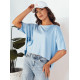 Moteriški oversize tipo mėlyni marškinėliai Eling RY2509 - Moterims Moteriški oversize tipo mėlyni marškinėliai Eling Marškinėliai