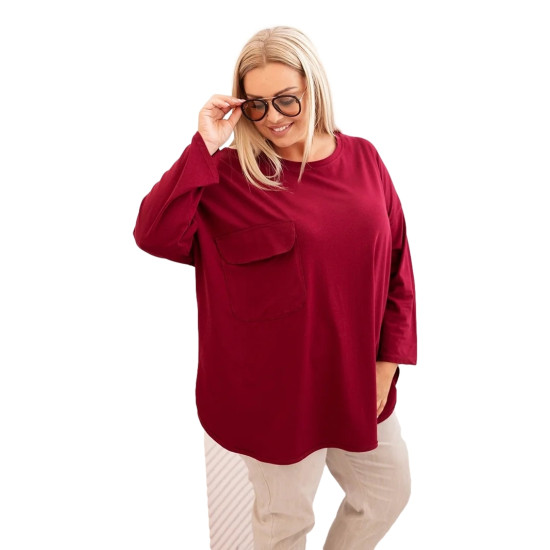 Moteriška bordo palaidinė Margo 34182 - Moterims Moteriška bordo palaidinė Margo PLIUS dydis moterims