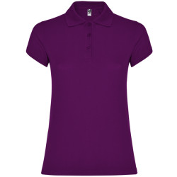 Moteriški violetiniai polo marškinėliai Star