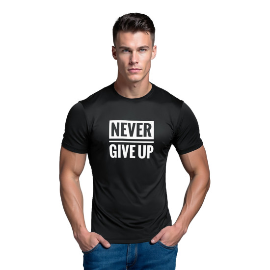 Vyriški juodi marškinėliai Stay strong NB/MT3133Z - Marškinėliai Vyriški juodi marškinėliai Stay strong Marškinėliai su užrašais