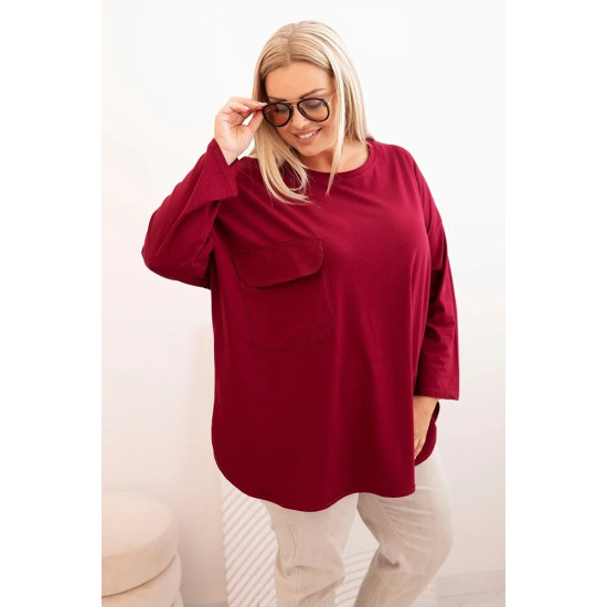 Moteriška bordo palaidinė Margo 34182 - Moterims Moteriška bordo palaidinė Margo PLIUS dydis moterims