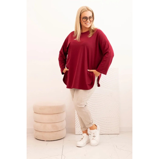 Moteriška bordo palaidinė Margo 34182 - Moterims Moteriška bordo palaidinė Margo PLIUS dydis moterims