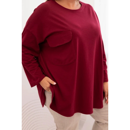 Moteriška bordo palaidinė Margo 34182 - Moterims Moteriška bordo palaidinė Margo PLIUS dydis moterims