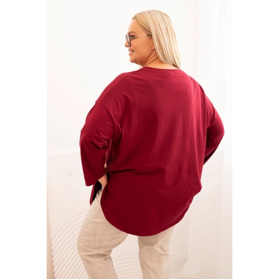 Moteriška bordo palaidinė Margo 34182 - Moterims Moteriška bordo palaidinė Margo PLIUS dydis moterims
