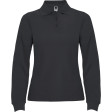 Women's dark grey long sleeve polo shirt Estrella