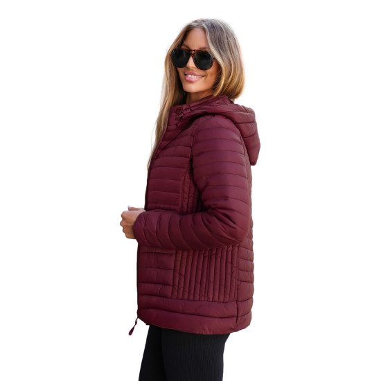 Moteriška bordo spalvos striukė Marsi JS/11Z8228 - Moterims Moteriška bordo spalvos striukė Marsi Moteriškos striukės