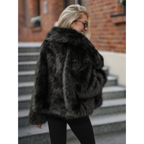 Moteriška dirbtinio kailio juoda striukė Sofin Striukės