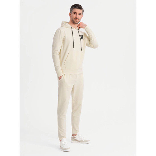 Vyriškas rusvos/baltos spalvos laisvalaikio komplektas Denat Vyriški komplektai