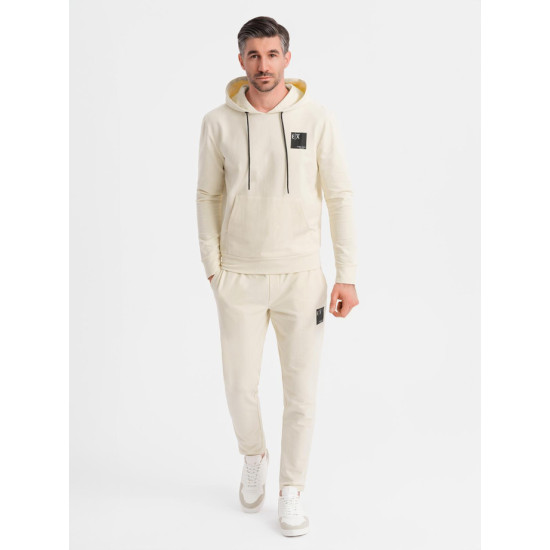 Vyriškas rusvos/baltos spalvos laisvalaikio komplektas Denat Vyriški komplektai