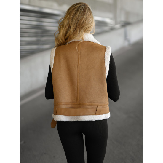 Moteriška ruda odinė liemenė Pixel JS/11Z8238 - Moterims Moteriška ruda odinė liemenė Pixel Moteriškos liemenės