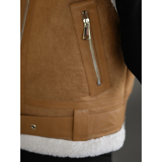 Moteriška ruda odinė liemenė Pixel JS/11Z8238 - Moterims Moteriška ruda odinė liemenė Pixel Moteriškos liemenės