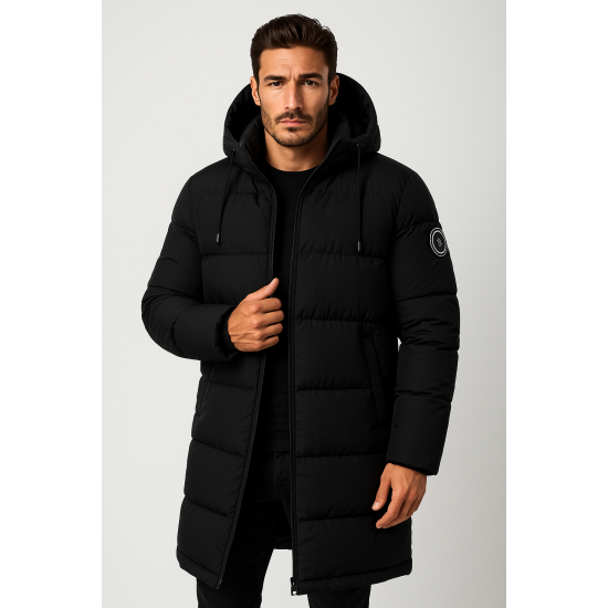 Vyriška juoda žieminė striukė Bruno JS/19M1290/392 - Vyriškos Striukės ir Paltai Vyriška juoda žieminė striukė Bruno JS/19M1290/392