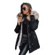 Juoda su šviesiu kailiuku moteriška striukė Garnit