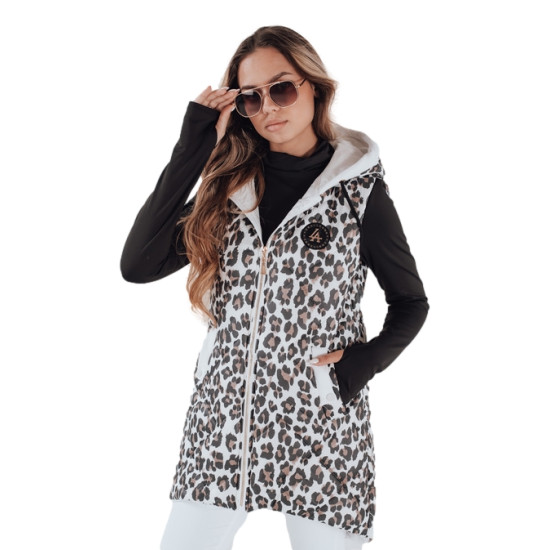 Moteriška balta leopardo rašto liemenė Elmera Moteriškos liemenės