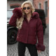 Moteriška žieminė bordo spalvos striukė su kailiuku Evin JS/16M9282/06 - Akcija Moteriška žieminė bordo spalvos striukė su kailiuku Evin Striukės
