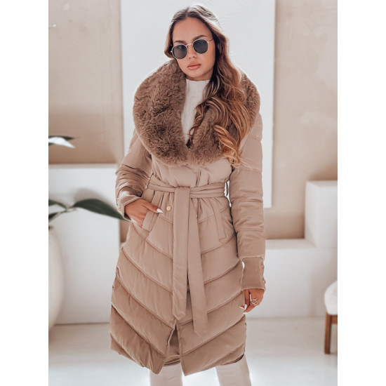 Moteriška žieminė rusva striukė Karlin TY5077 - Moterims Moteriška žieminė rusva striukė Karlin Moteriškos striukės