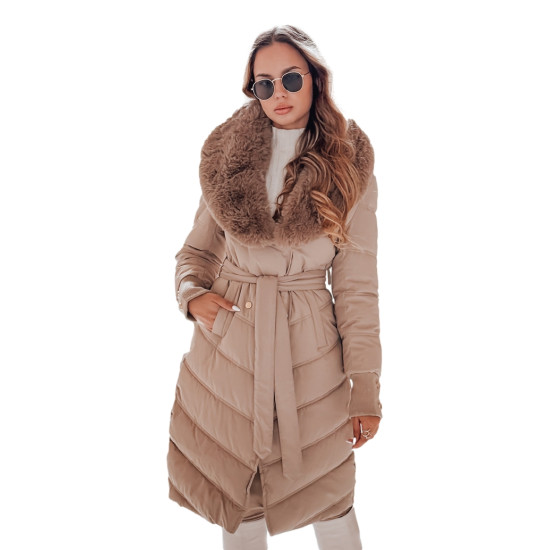 Moteriška žieminė rusva striukė Karlin TY5077 - Moterims Moteriška žieminė rusva striukė Karlin Moteriškos striukės