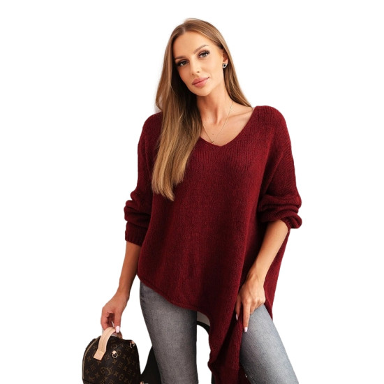 Sieviešu bordo krāsas vilnas džemperis Elvis Sieviešu džemperi