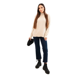 Women's brown high neck sweater Larsi