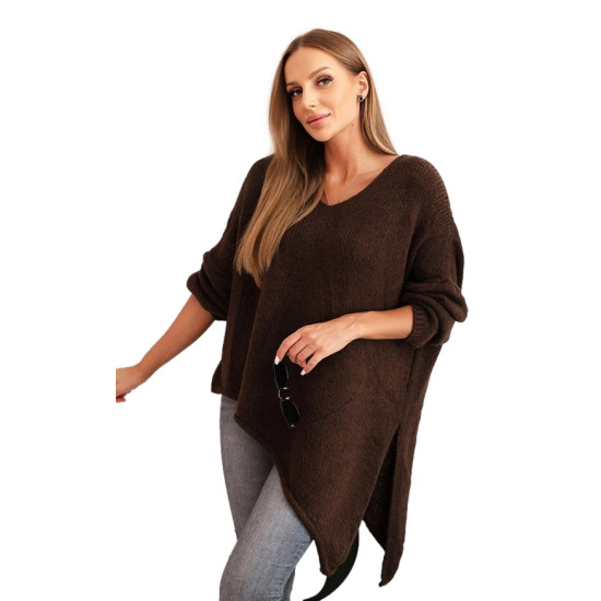 Moteriškas tamsiai rudas vilnonis megztinis Elvis Moteriški megztiniai