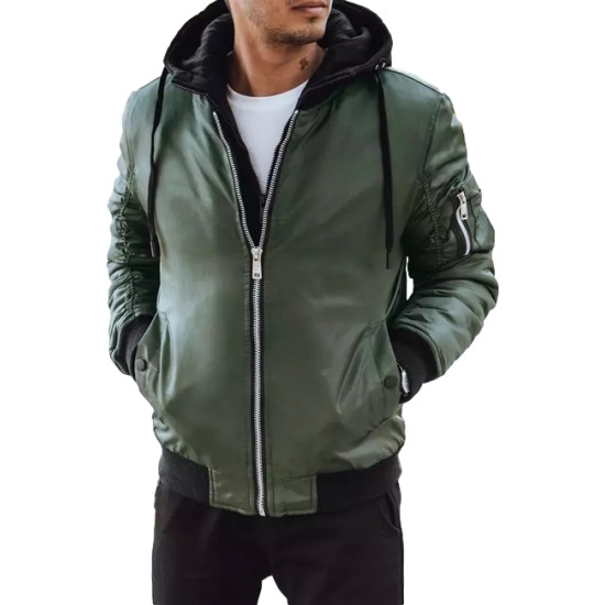 Męska zielona kurtka z kapturem Moon Jesień/wiosna