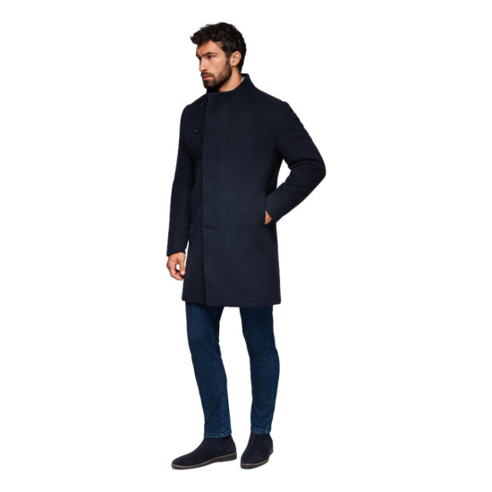 Vyriškas tamsiai mėlynas paltas Adre Vyriškos Striukės ir Paltai