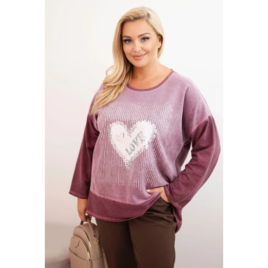Sieviešu tumši rozā džemperis Love Sieviešu džemperi