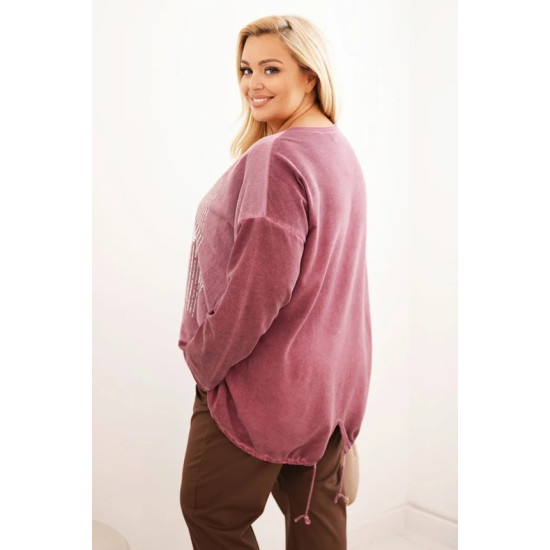 Sieviešu tumši rozā džemperis Love Sieviešu džemperi