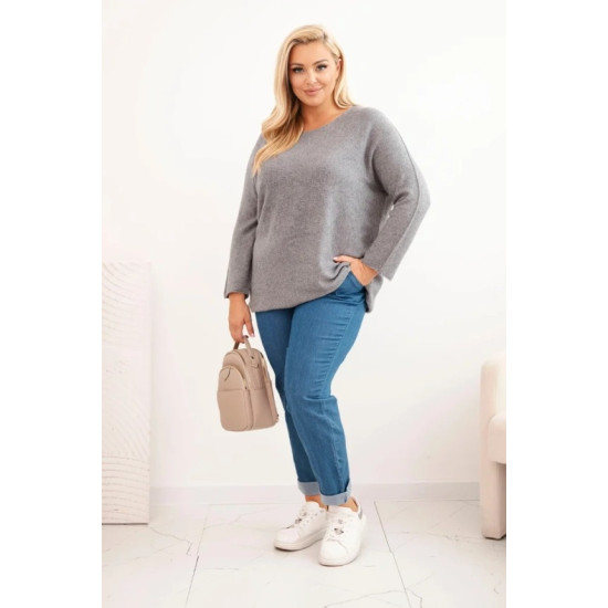 Moteriškas tamsiai rusvas megztinis Minos Megztiniai