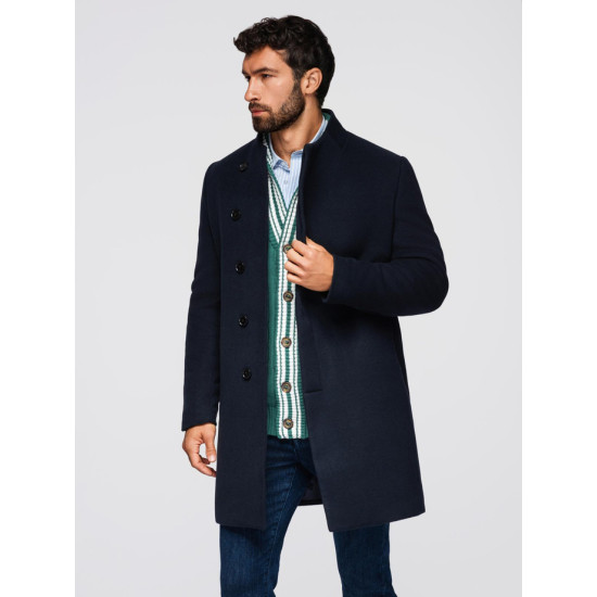 Vyriškas tamsiai mėlynas paltas Adre Vyriškos Striukės ir Paltai