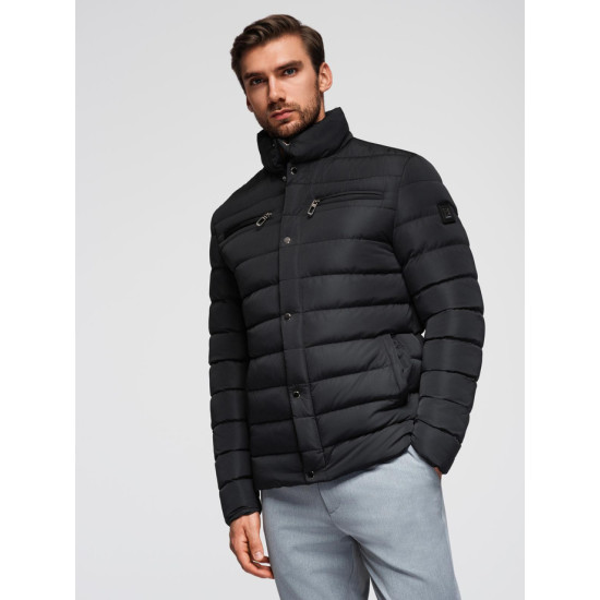 Vyriška juoda striukė Olten V1 OM-JALP-0260 - Vyrams Vyriška juoda striukė Olten Vyriškos Striukės ir Paltai