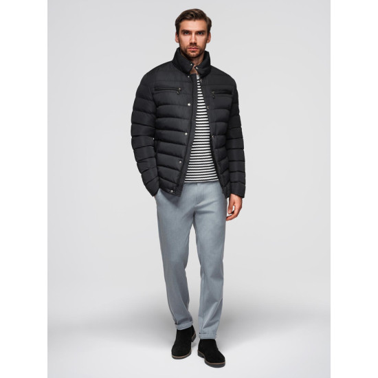 Vyriška juoda striukė Olten V1 OM-JALP-0260 - Vyrams Vyriška juoda striukė Olten Vyriškos Striukės ir Paltai