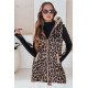Moteriška rusva leopardo rašto liemenė Elmera TY5029 - Moterims Moteriška rusva leopardo rašto liemenė Elmera Moteriškos liemenės