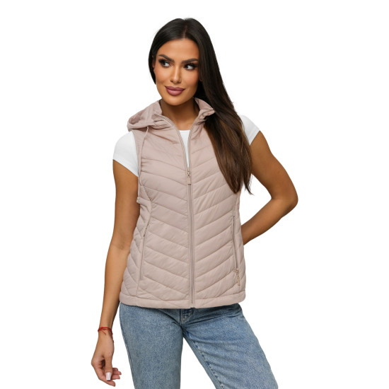 Moteriška rusva liemenė su gobtuvu Percy JS/16M9255/392 - Moterims Moteriška rusva liemenė su gobtuvu Percy Moteriškos liemenės