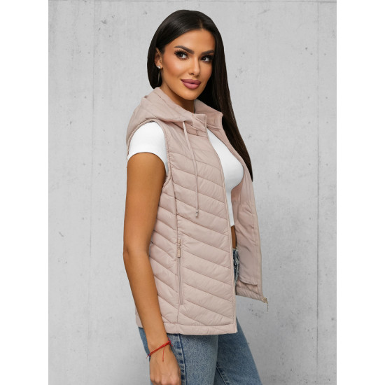 Moteriška rusva liemenė su gobtuvu Percy JS/16M9255/392 - Moterims Moteriška rusva liemenė su gobtuvu Percy Moteriškos liemenės