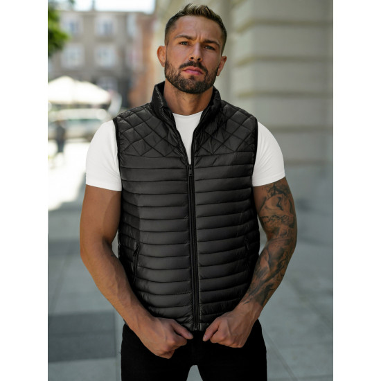 Vyriška juoda liemenė Kanor JS/16M9333/392B - Vyrams Vyriška juoda liemenė Kanor Liemenės