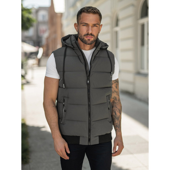 Vyriška tamsiai pilka liemenė Corles JS/32M1780/105 - Vyrams Vyriška tamsiai pilka liemenė Corles Liemenės