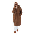 Women's quilted long brown jacket Bren