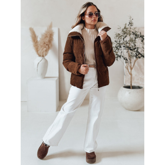 Moteriška žieminė tamsiai ruda striukė Trendy TY4941 - Moterims Moteriška žieminė tamsiai ruda striukė Trendy Moteriškos striukės