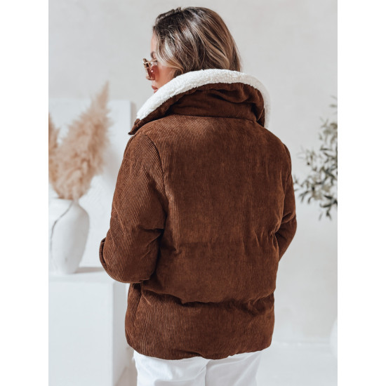 Moteriška žieminė tamsiai ruda striukė Trendy TY4941 - Moterims Moteriška žieminė tamsiai ruda striukė Trendy Moteriškos striukės