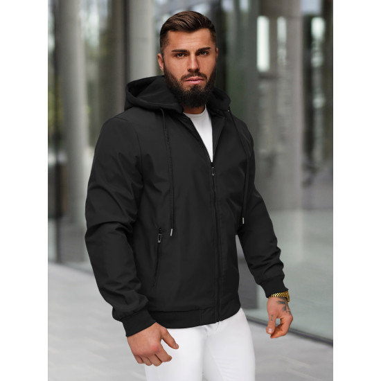 Vyriška juodos spalcos striukė Sense JS/62M9502/392 - Vyrams Vyriška juodos spalcos striukė Sense Vyriškos Striukės ir Paltai