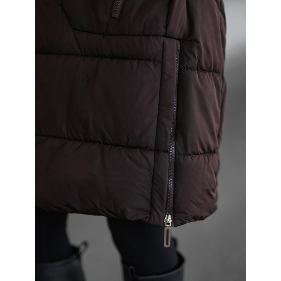 Moteriška tamsiai ruda žieminė striukė Flint JS/16M9302/158 - Moterims Moteriška tamsiai ruda žieminė striukė Flint Moteriškos striukės