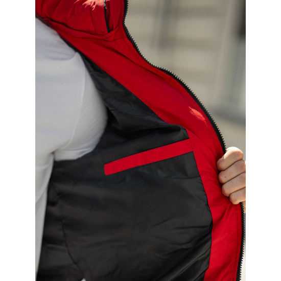 Vyriška juoda/raudona žieminė striukė Molix JS/31M5083/270 - Vyriškos Striukės ir Paltai Vyriška juoda/raudona žieminė striukė Molix Žieminės striukės