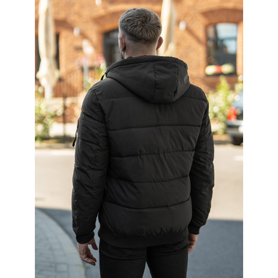 Vyriška juoda žieminė striukė Martim JS/31M5031/392 - Vyriškos Striukės ir Paltai Vyriška juoda žieminė striukė Martim Žieminės striukės