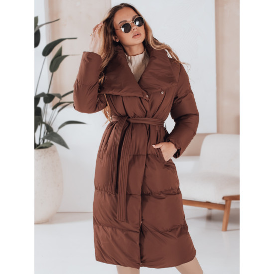 Moteriška tamsiai ruda dygsniuota striukė Favi Moteriškos striukės