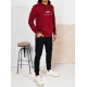 Vyriškas bordo džemperis su gobtuvu Denim BX5707 - Vyriški džemperiai Vyriškas bordo džemperis su gobtuvu Denim Vyriški džemperiai su gobtuvu
