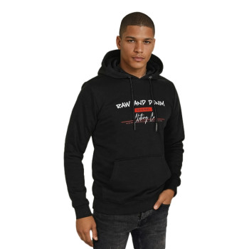 Miesten musta hupullinen collegepaita Denim