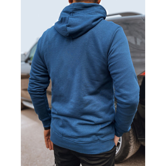 Vyriškas mėlynas džemperis su gobtuvu Denim BX5708 - Vyriški džemperiai Vyriškas mėlynas džemperis su gobtuvu Denim Vyriški džemperiai su gobtuvu